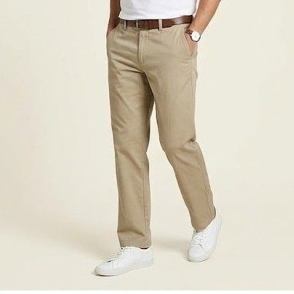 Eddie Bauer NEW Men's 34x32 Chino Pants Khaki Relaxed Fit Straight Leg Normcore